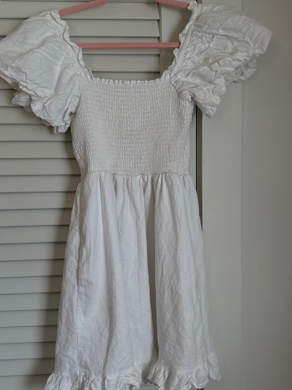 Show me Your Mumu Puff Sleve Ruched White Dress